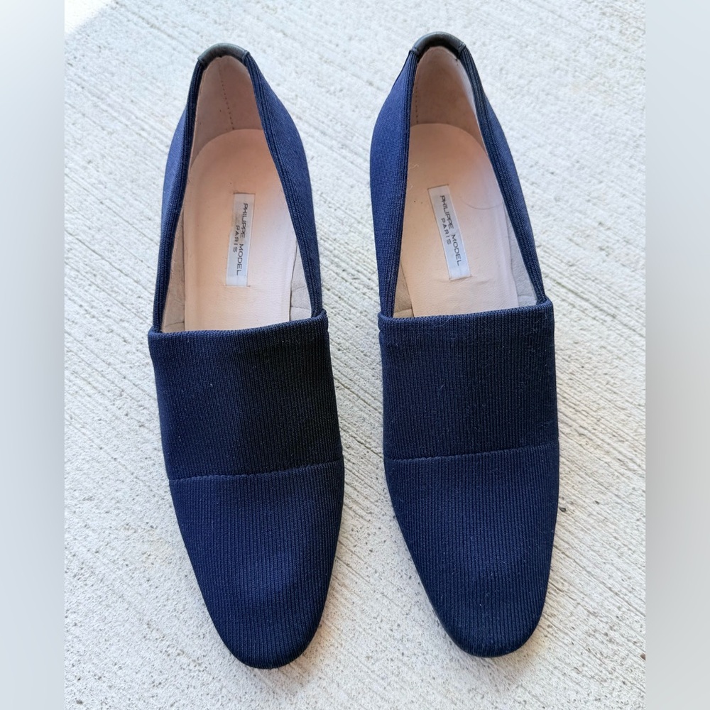 Philippe Model Navy Blue Slip-On Shoes